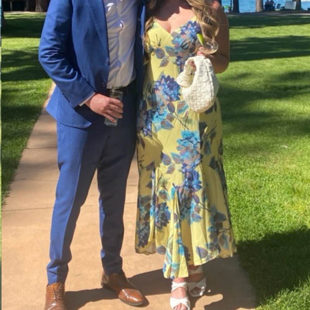 Abercrombie & Fitch Yellow Floral Midi Dress